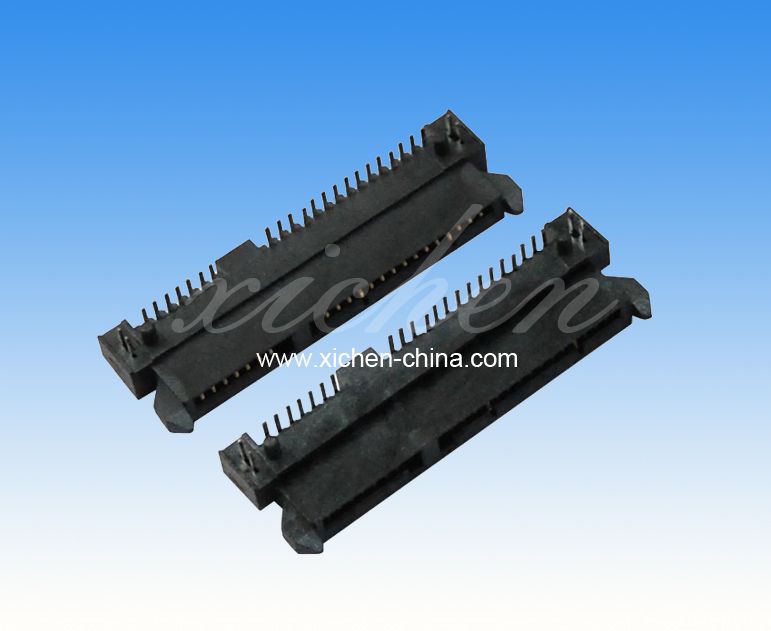 SATA 7+15P母座 塑高H=4.2mm 板上90度