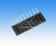 2.54mm間距圓孔排母 單排180度 塑高H=7.0 波浪型