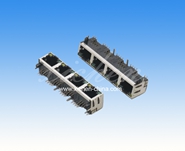 RJ45-56S-8P8C-1X4P 帶燈帶彈
