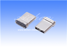 USB TYPE-C 公頭 雙排24P 夾板式 拉伸