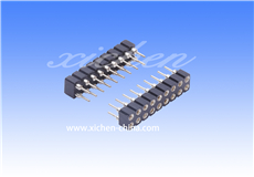 2.54mm間距 圓孔排母 雙排180度 塑高H=3.0mm