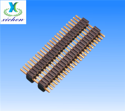 1.0mm排針 單排雙塑180度