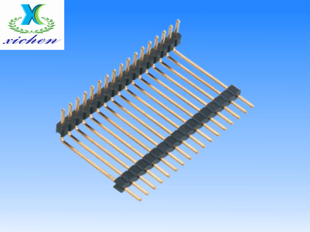 2.0mm排針 單排雙塑90度
