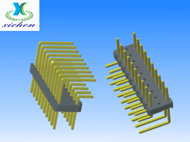 2.54mm排針 三排雙塑90度空間空1排