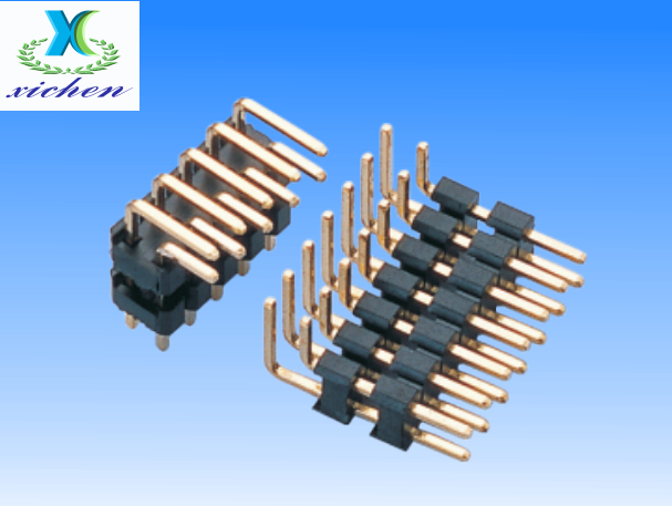 2.54mm排針 雙排雙塑90度