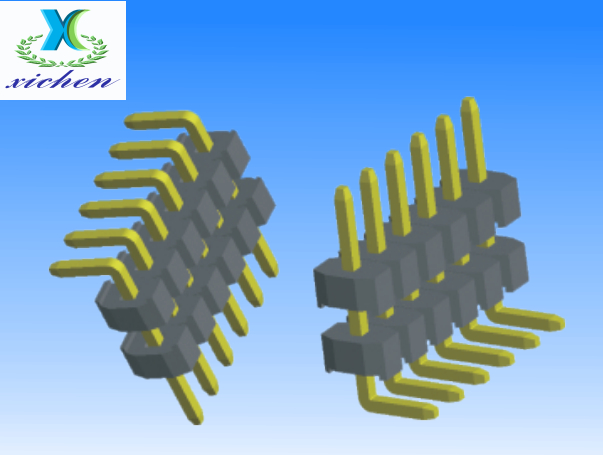 3.96mm排針 單排雙塑90度