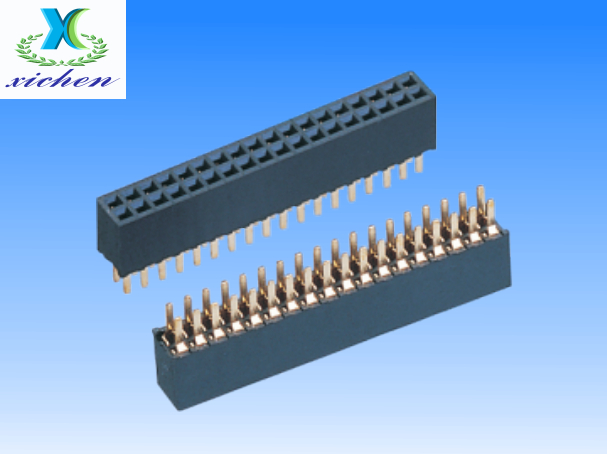 PF1.27mm排母 雙排180度 H4.3 U型