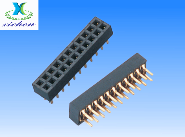 PF1.27mm排母 雙排180度 H2.0 U型