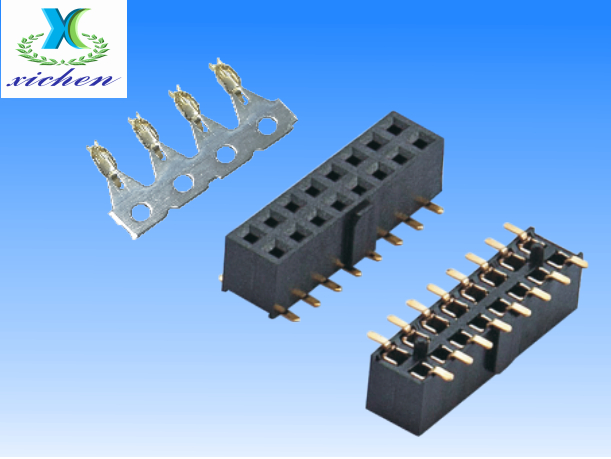 2.0mm間距排母 雙排SMT H4.3 U型帶凸