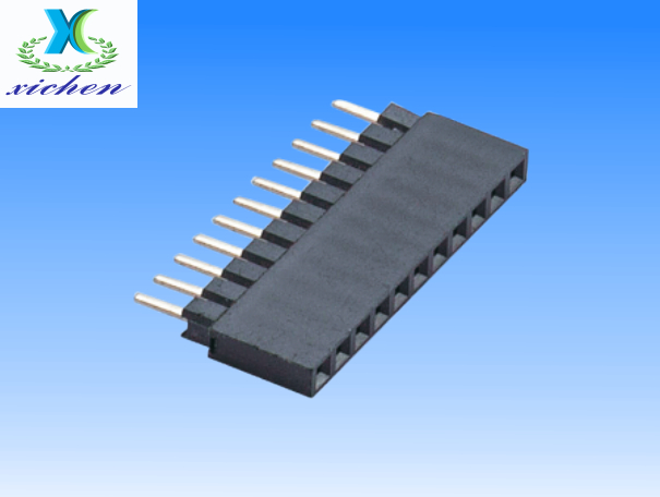2.0mm間距排母 單排180度 H6.35 Y型加塑
