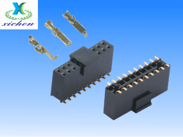 2.54mm間距排母 雙排SMT H11 U型帶柱