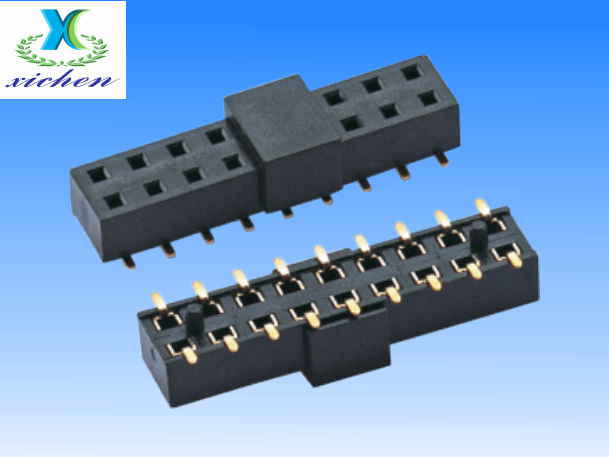 2.54mm間距排母 雙排SMT H3.55 U型帶內(nèi)柱