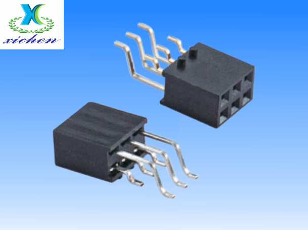 2.54mm間距排母 雙排臥式SMT H8.5 Y型帶側(cè)柱