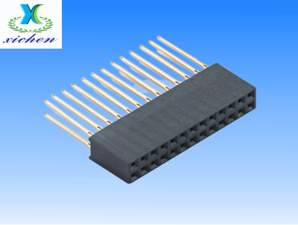 2.54mm間距排母 雙排180度 H11 魚眼型
