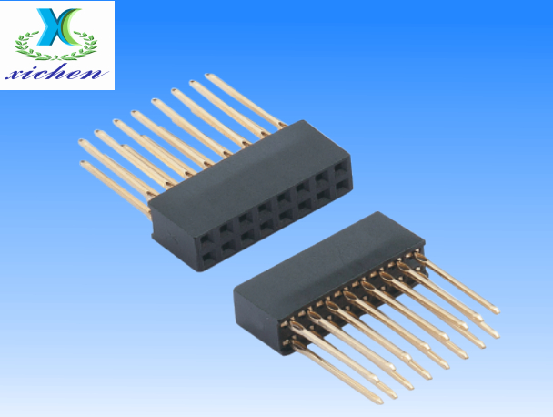 2.54mm間距排母 雙排180度 H8.5 魚眼型