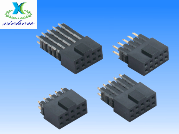 2.54mm間距排母 雙排180度 H8.5 Y型加塑帶凸