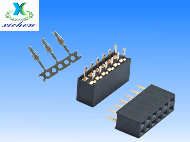 2.54mm間距排母 雙排180度 H8.5/7.1 U型防漏錫