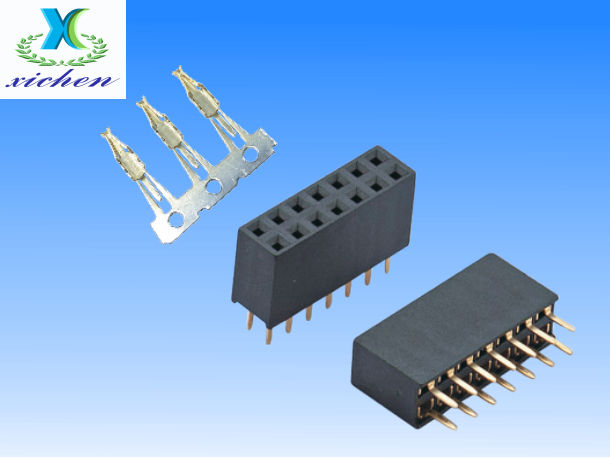 2.54mm間距排母 雙排180度 H8.5/7.1 U型