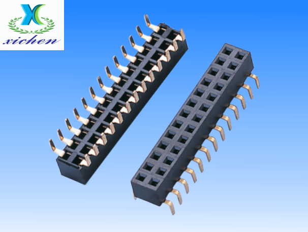 2.54mm間距排母 雙排180度 H7.1/5.0 U型蜈蚣腳