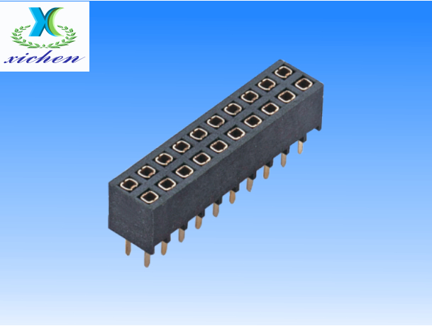 2.54mm間距排母 雙排180度 H6.0/6.8 O型防漏錫