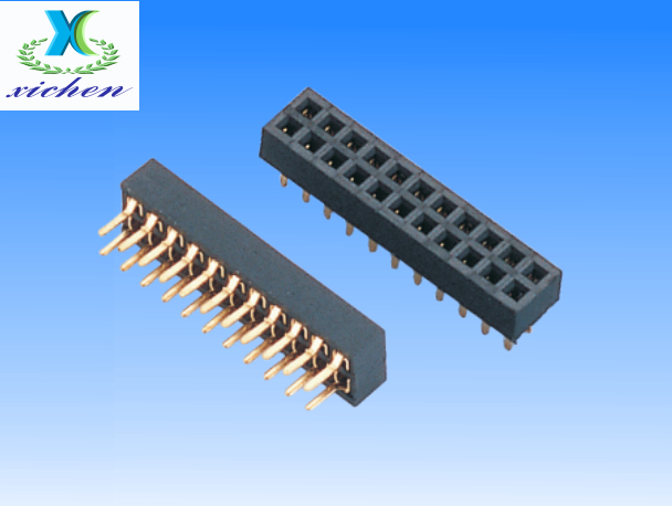 2.54mm間距排母 雙排180度 H3.55 U型