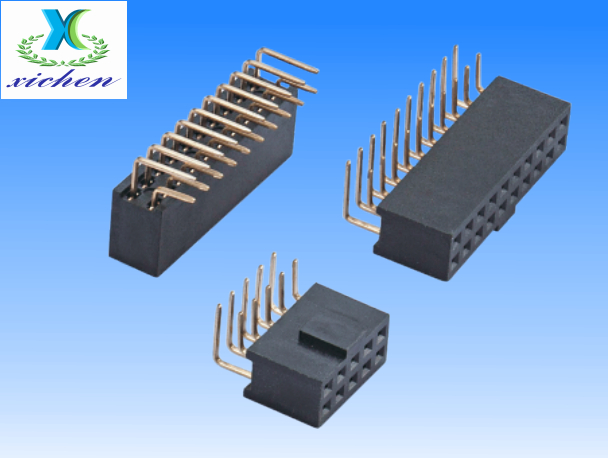 2.54mm間距排母 雙排90度 H8.5 Y型帶凸