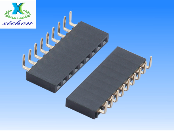 2.54mm間距排母 單排90度 H8.5 U型