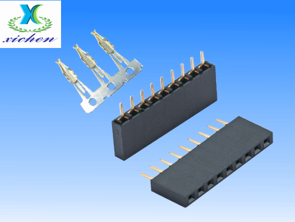 2.54mm間距排母 單排180度 H8.5 U型