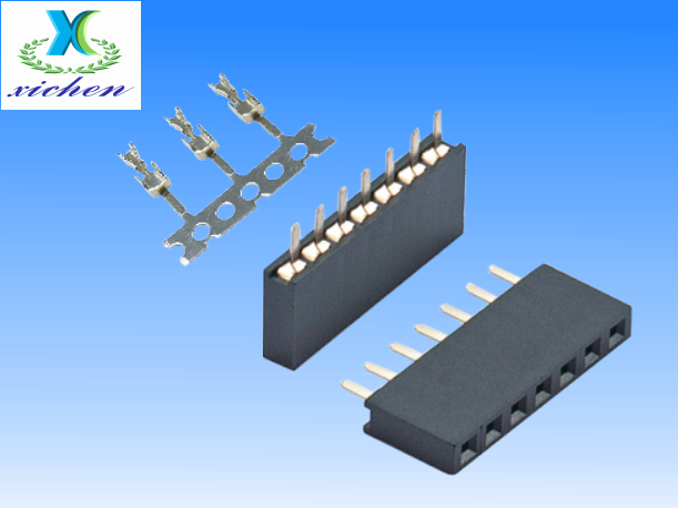 2.54mm間距排母 單排180度 H5.0/7.1/8.5 U型防漏錫
