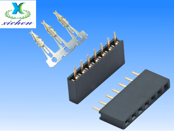 2.54mm間距排母 單排180度 H7.1 U型