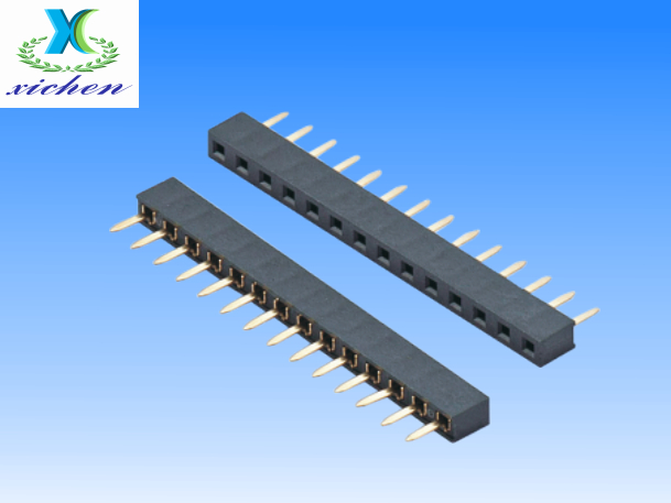 2.54mm間距排母 單排180度 H3.5 U型